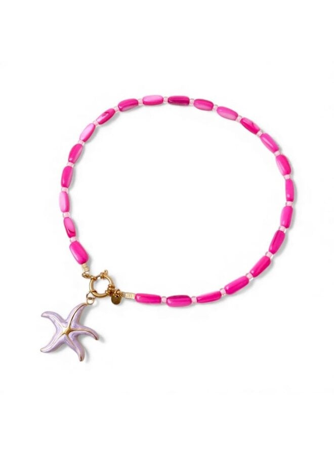 LOVEissue - Necklace - Shell fuchsia