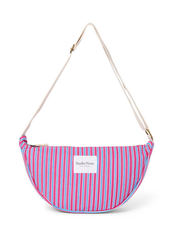 Poplin striped adult fanny pack - Raspberry