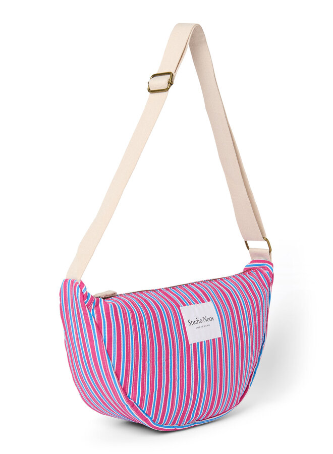 Studio Noos - Poplin striped adult fanny pack - Raspberry