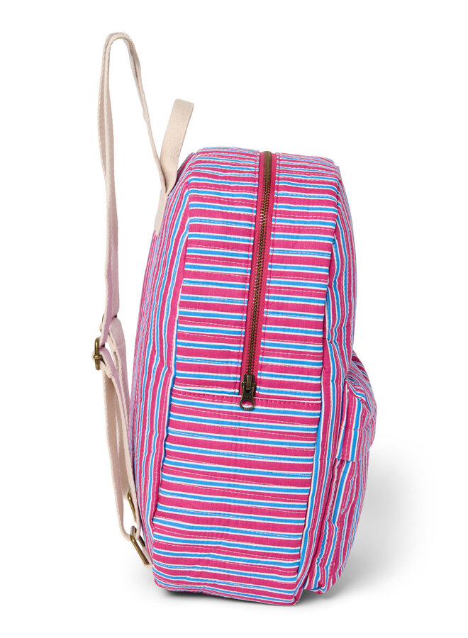 Studio Noos - Poplin striped midi backpack - Raspberry