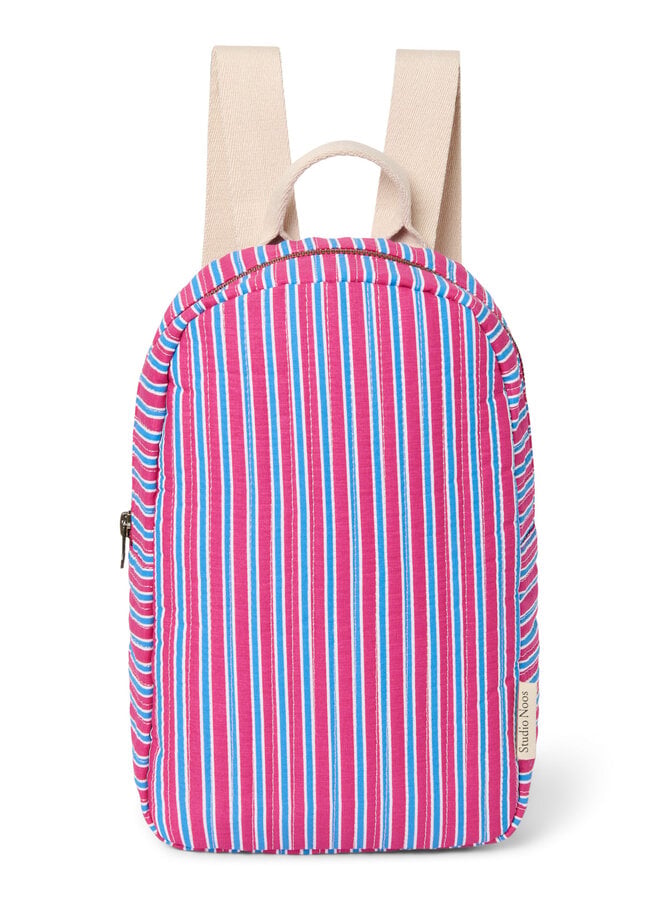 Poplin striped mini backback - Raspberry