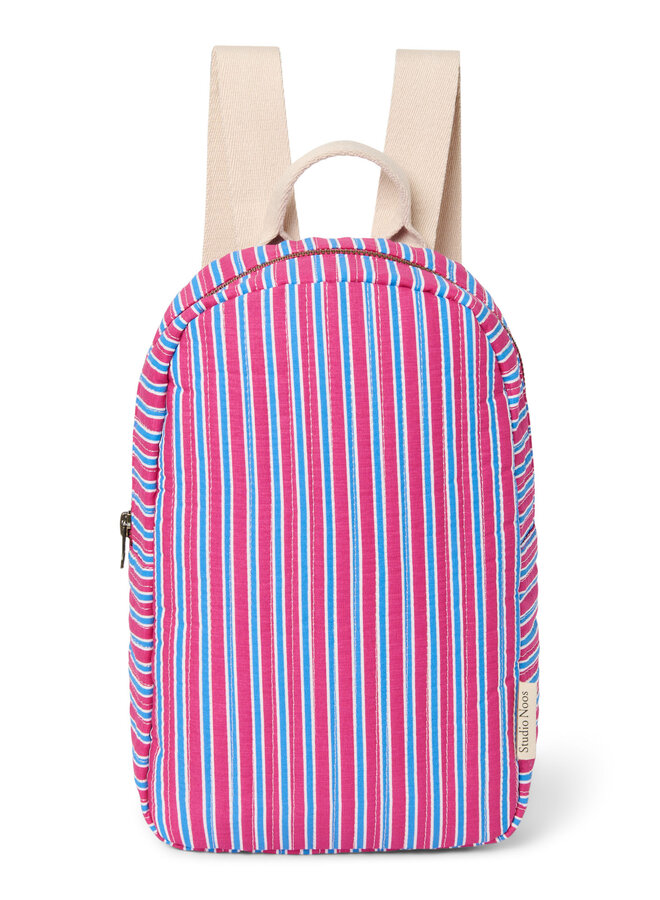 Studio Noos - Poplin striped mini backback - Raspberry