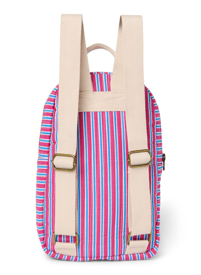 Studio Noos - Poplin striped mini backback - Raspberry