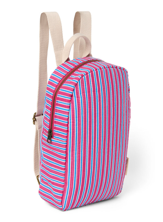 Studio Noos - Poplin striped mini backback - Raspberry