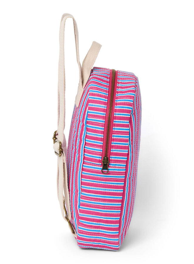 Studio Noos - Poplin striped mini backback - Raspberry