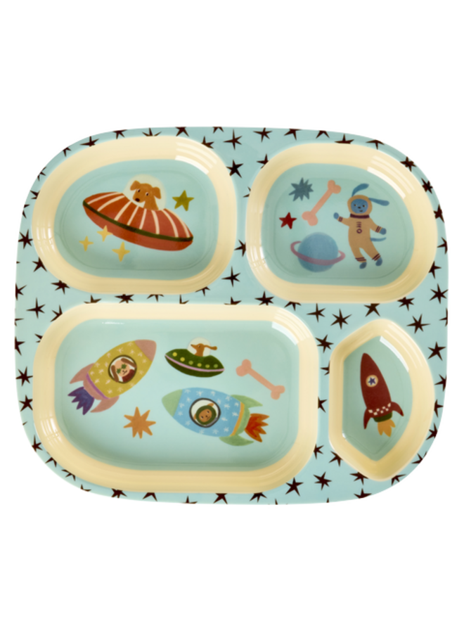 rice - Eetset baby - Zacht blauw dogs in space