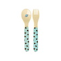 rice - Baby lepel en vork - Zacht blauw dogs in space