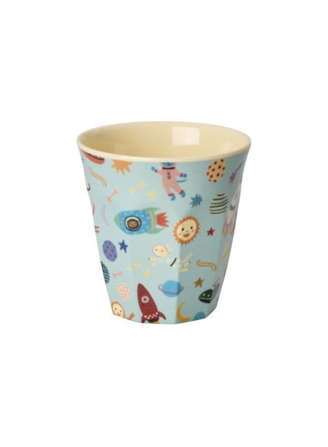 rice - Kleine melamine beker - Zacht blauw dogs in space