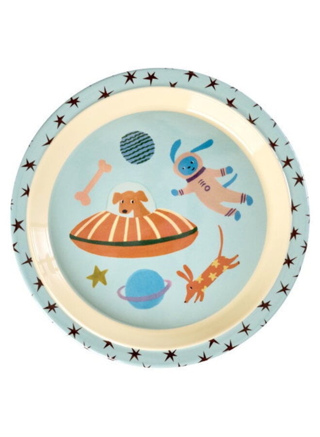 rice - Kinderbord - Zacht blauw dogs in space