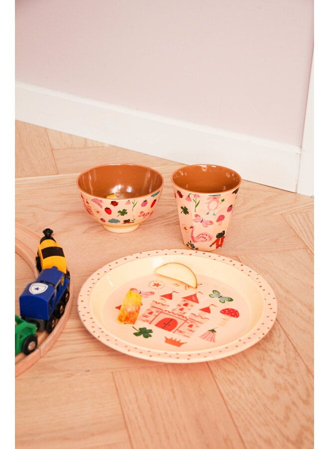 rice - Kleine melamine kom - Zacht roze fairytale