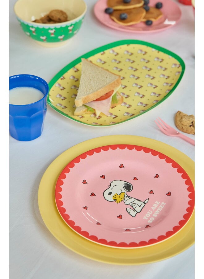 rice - Melamine bord - Roze Snoopy print