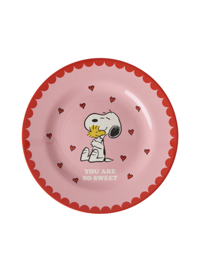 rice - Melamine bord - Roze Snoopy print