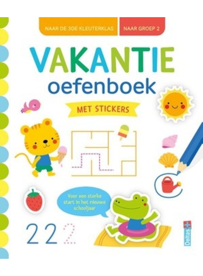 Deltas - Vakantie oefenboek met stickers - Naar groep 2