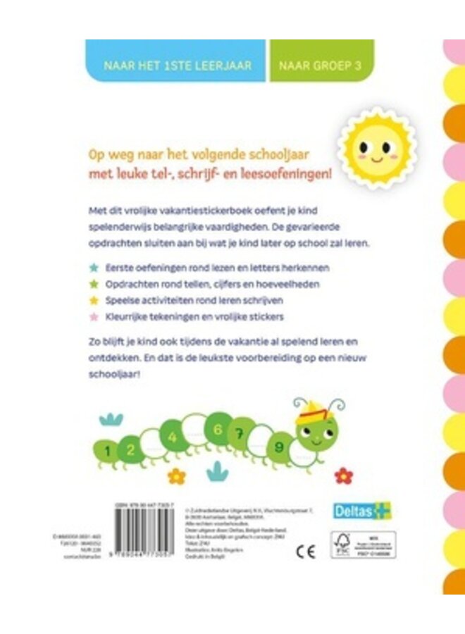 Deltas - Vakantie oefenboek met stickers - Naar groep 3