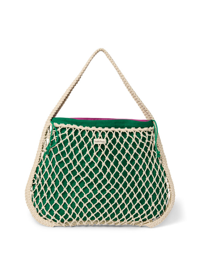 Studio Noos - Macramé mom bag natural - Purple/Green