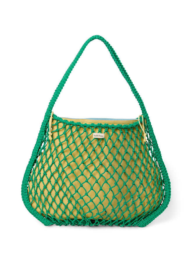 Studio Noos - Macramé mom bag green - Blue/Yellow