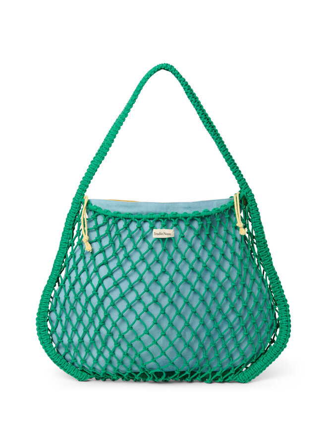 Macramé mom bag green - Blue/Yellow