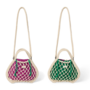 Studio Noos - Macramé mini hand bag natural - Purple/Green