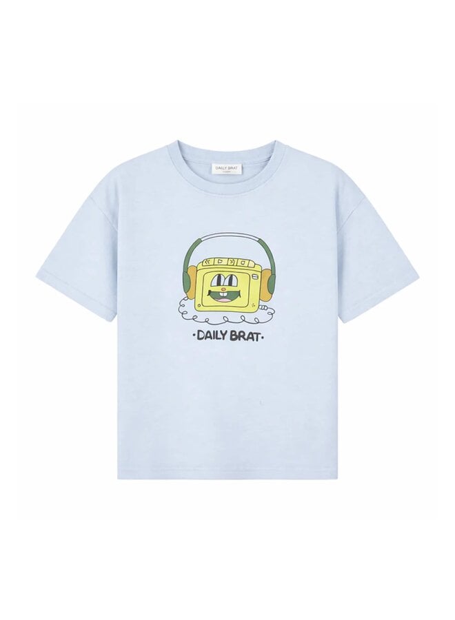 Daily Brat - Funky headphones t-shirt - Sterling blue