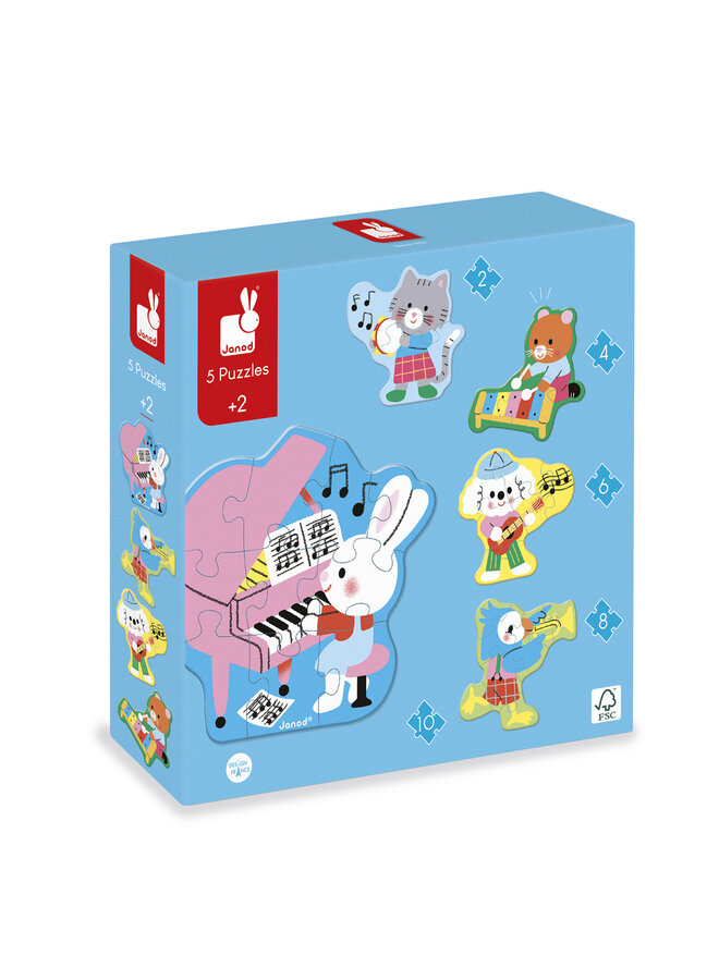 Janod - 2488 5 formaten puzzels - Muziek