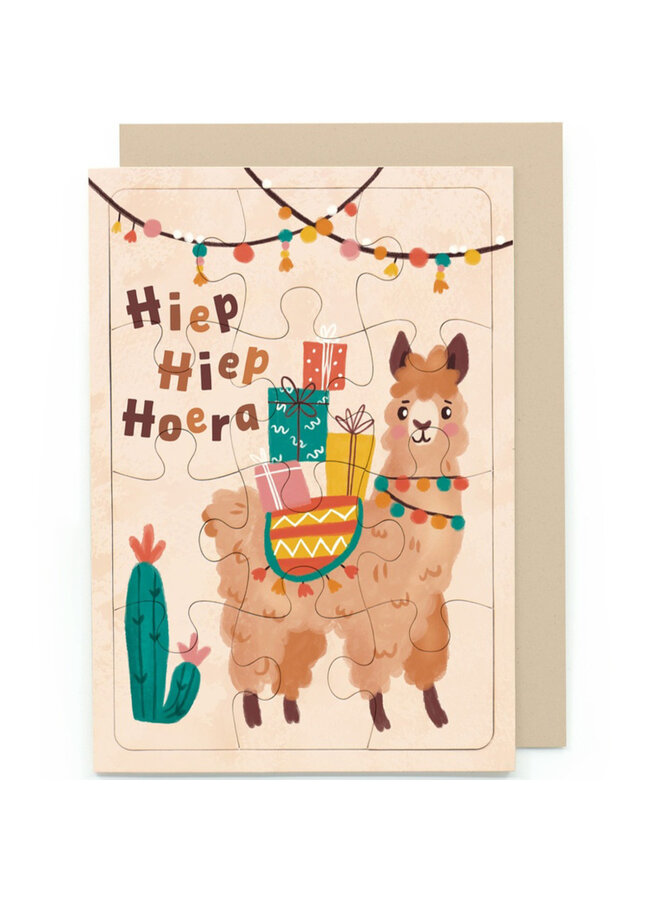 Enfant Terrible - Puzzelwenskaart - Hiep hiep hoera 9302