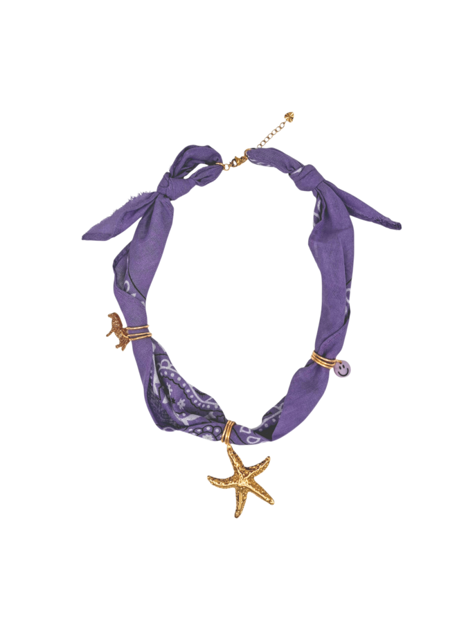 Feestbeest - Bandana ketting - Paars met zeester