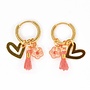 Feestbeest - Bedel oorbellen - Orange heart