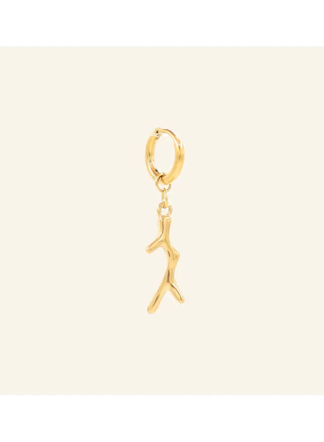 Gold coral oorbel