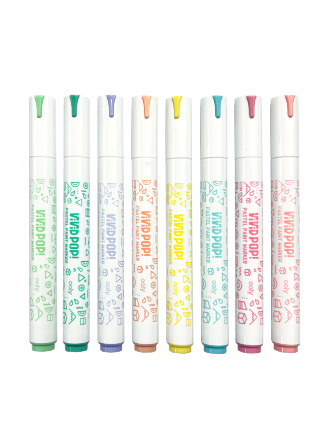 Ooly - 130-118 Vivid pop! - Water-based paint markers: pastel - Set of 8