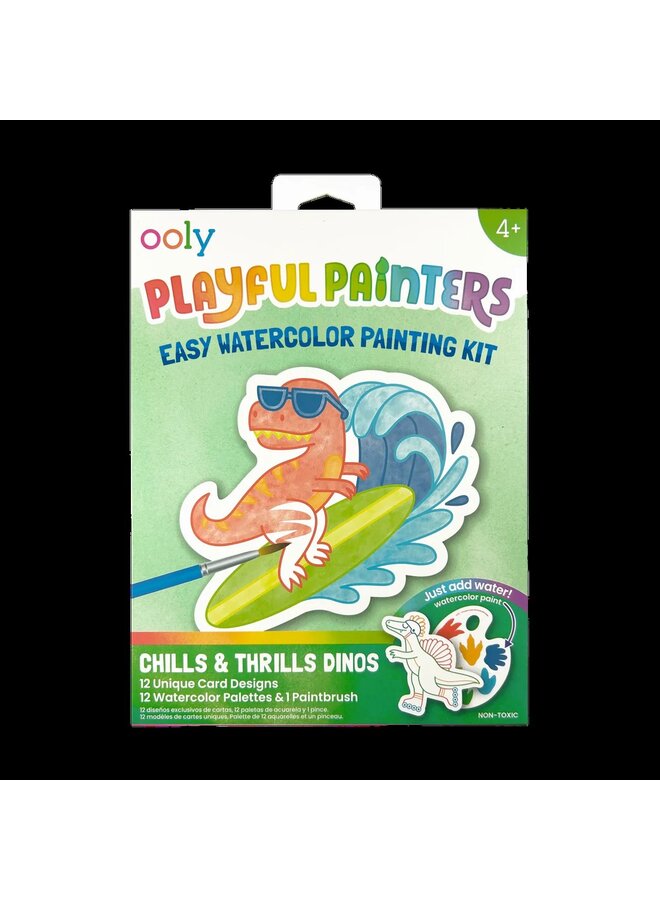 Playful painters - Easy watercolor painting kit - Chills & thrills dinos