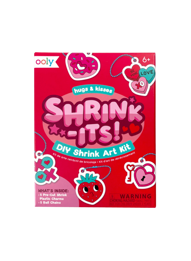 Mini Shrink-Its! DIY shrink art kit - Hugs & kisses