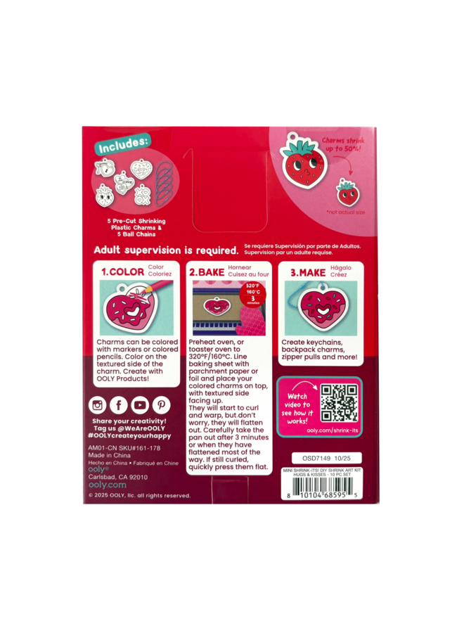 Ooly - 161-178 Mini Shrink-Its! D.I.Y. shrink art kit - Hugs & kisses