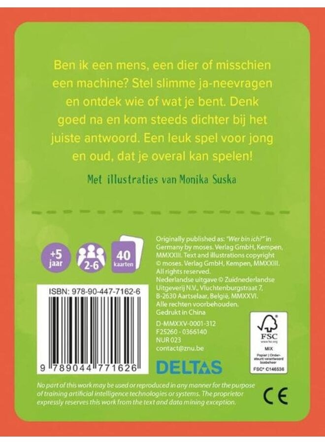 Deltas - Wie ben ik? - Raadspel met kaarten