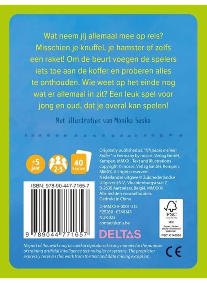 Deltas - Ik ga op reis en neem mee... - Raadspel met kaarten