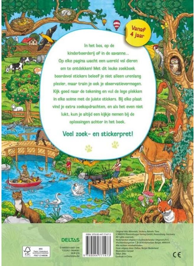 Deltas - Mijn leuke zoekboek met stickers - Dieren
