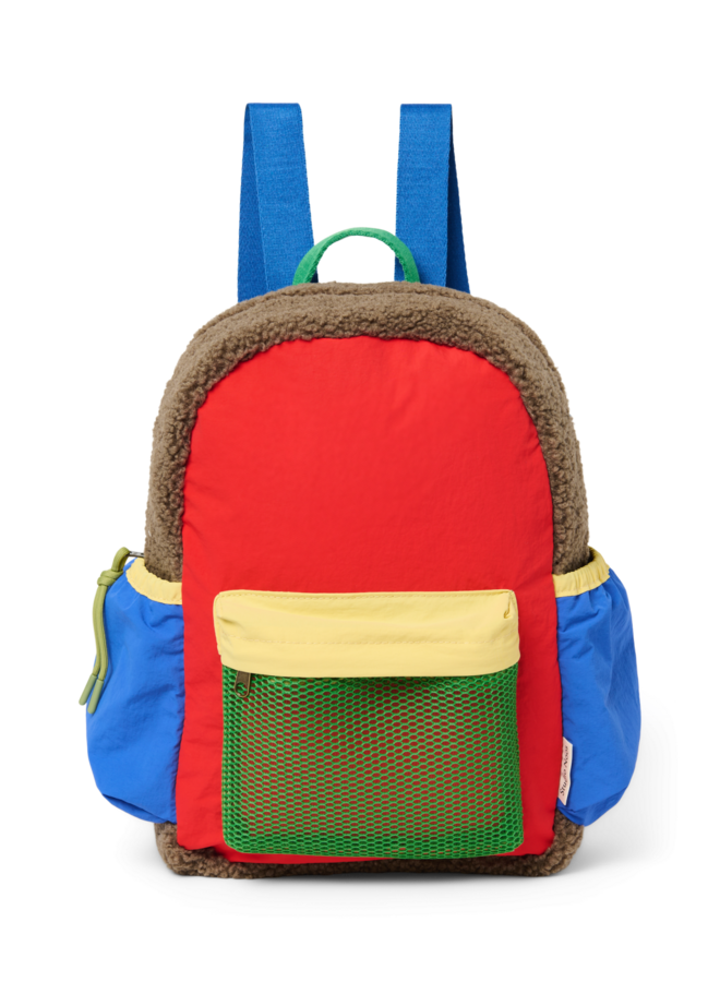 Patchwork midi backpack - Fiery red