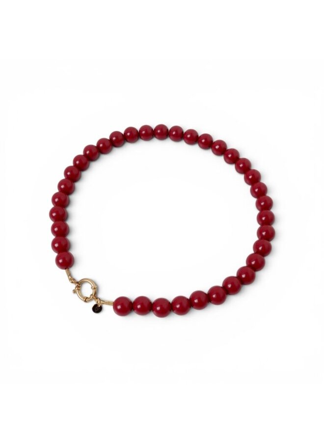 Necklace bold beads - Rust