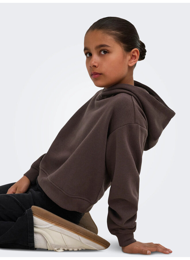 Kids Only - Sweat ls hoodie short - Coffee bean