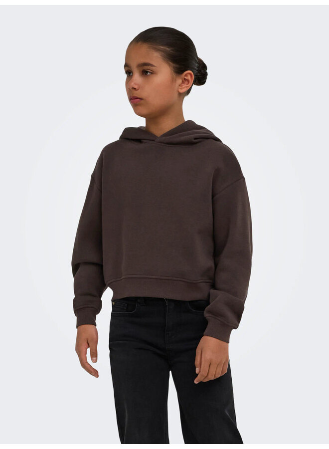 Kids Only - Sweat ls hoodie short - Coffee bean