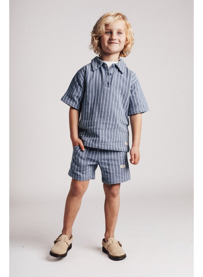Baje Studio - Messo shortsleeve polo - Blue stone