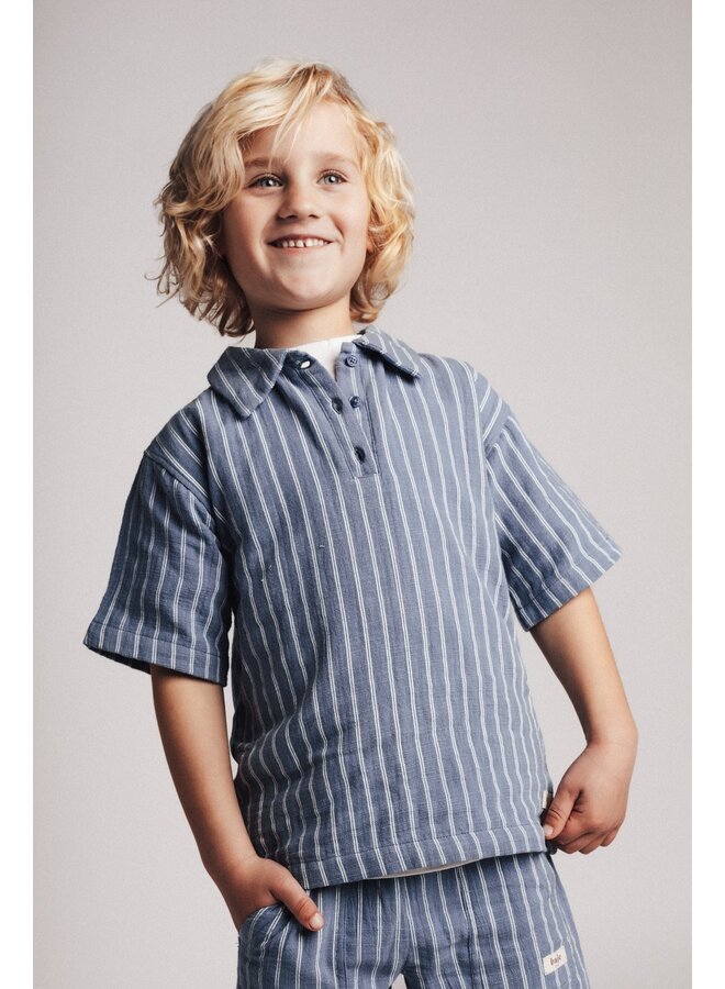 Baje Studio - Messo shortsleeve polo - Blue stone