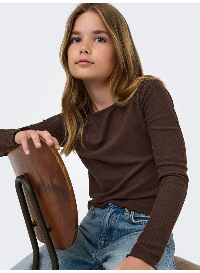 Kids Only - Nella l/s o-neck top - Coffee bean