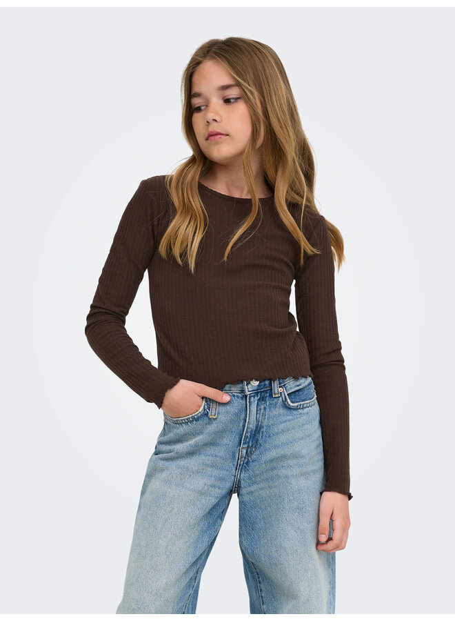 Kids Only - Nella l/s o-neck top - Coffee bean