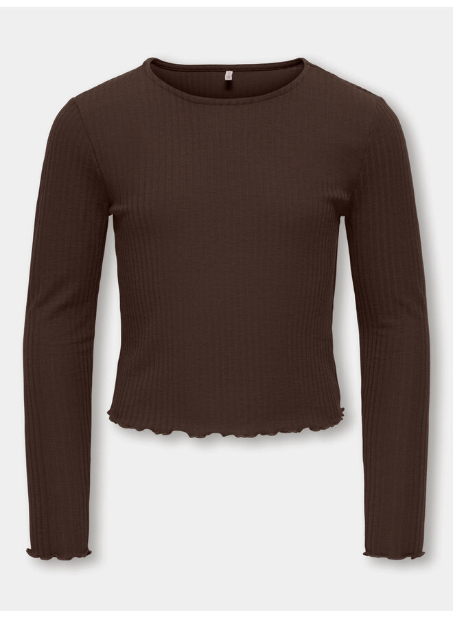 Kids Only - Nella l/s o-neck top - Coffee bean