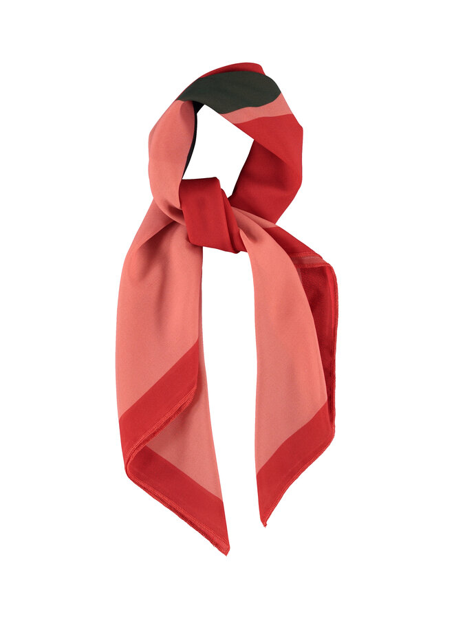 Piupiuchick - Chiffon bandana - Pink & red w/ apple print