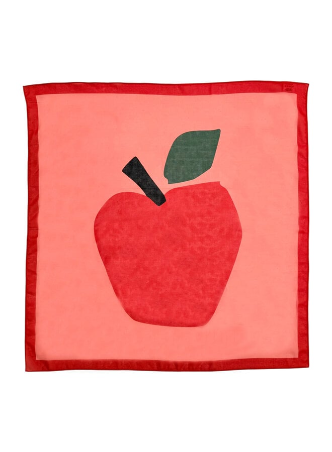 Piupiuchick - Chiffon bandana - Pink & red w/ apple print