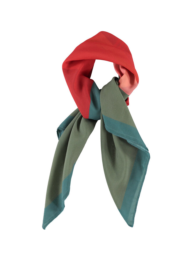 Piupiuchick - Chiffon bandana - Green w/ multicolor juice box print