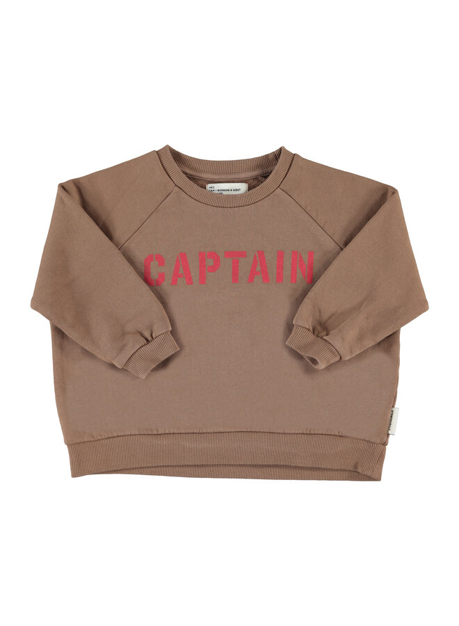 Piupiuchick - Sweatshirt - Brown w/ "captain" print