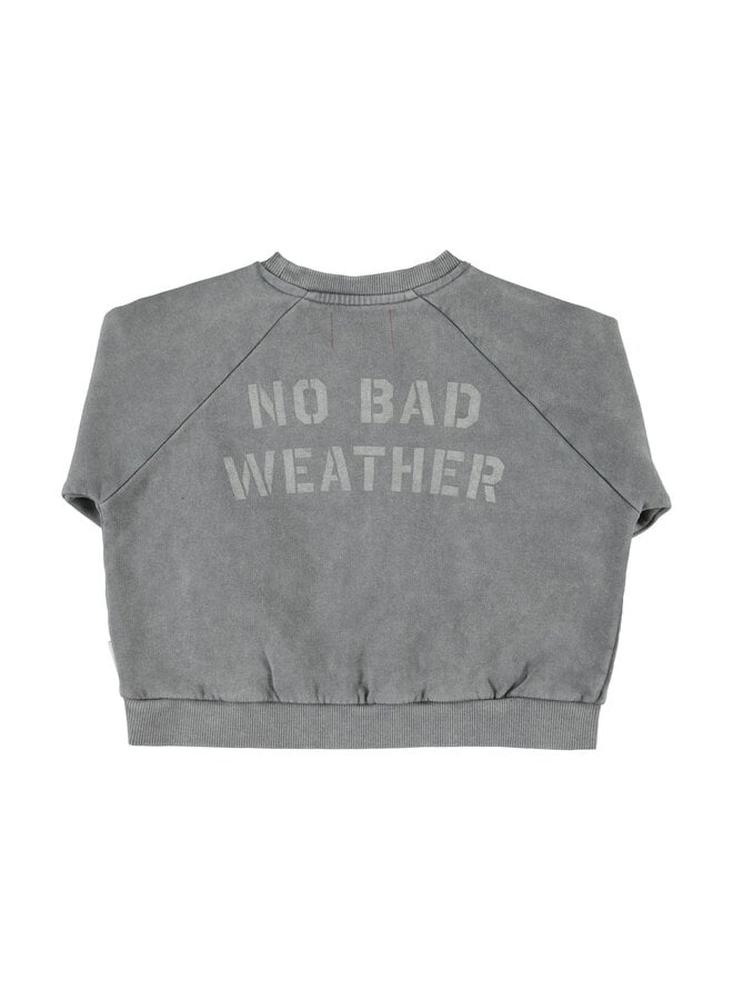Piupiuchick - Sweatshirt - Grey w/ sun & cloud print