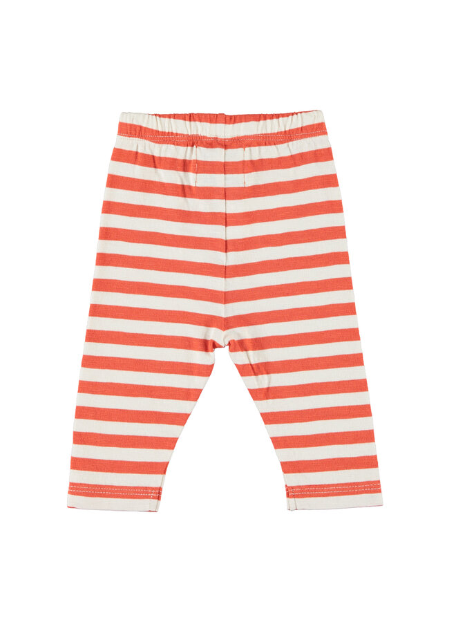 Piupiuchick - Baby leggings - Red & ecru stripes